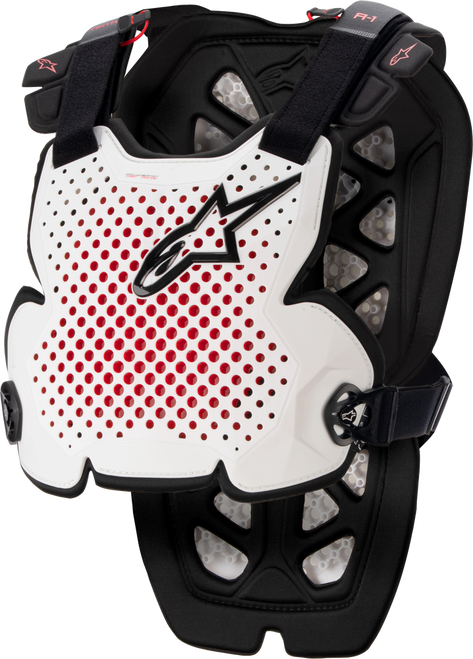 A-1 CHEST PROTECTOR WHITE/BLACK/RED MD/LG