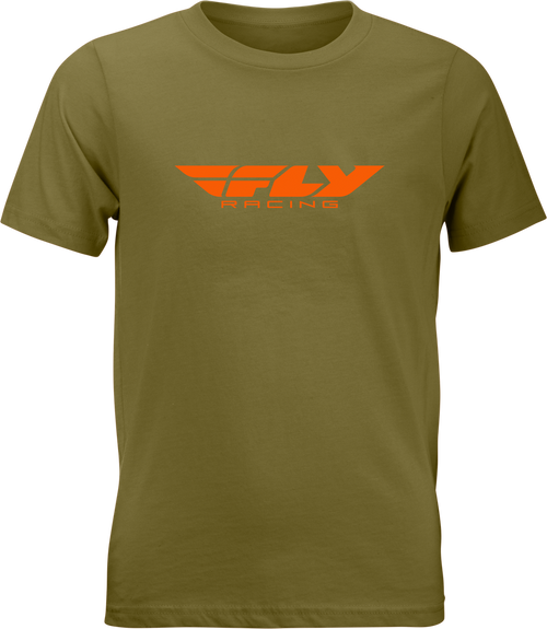 YOUTH FLY CORPORATE TEE OLIVE/ORANGE YS