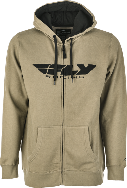 FLY CORPORATE ZIP UP HOODIE TAN/BLACK LG