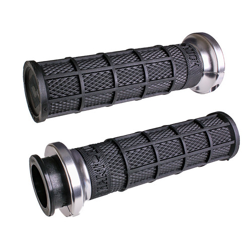 LOCK-ON HART-LUCK FULL-WAFFLE BLACK/SILVER INDIAN TBW 1"