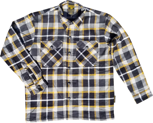 COVERT MOTO FLANNEL WHITE/YELLOW 3X