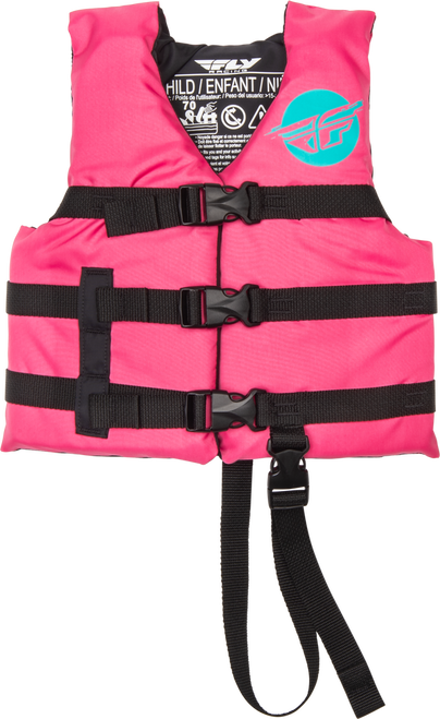 CHILD FLOTATION VEST NEON PINK/TEAL