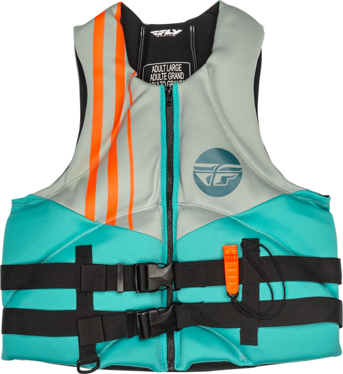 NEOPRENE FLOTATION VEST TEAL/GREY/ORANGE 2X