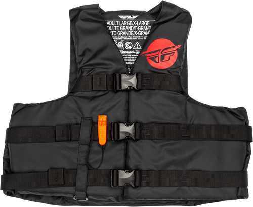 NYLON FLOTATION VEST BLACK/RED SM/MD