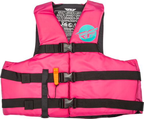 NYLON FLOTATION VEST NEON PINK/TEAL 3X
