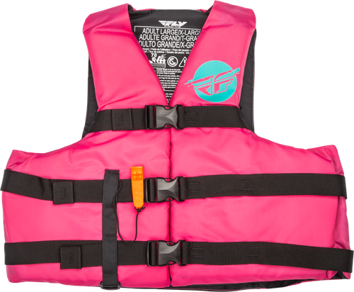 NYLON FLOTATION VEST NEON PINK/TEAL LG/XL