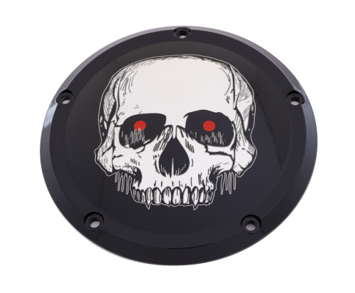 6   M8 SOFTAIL DERBY COVER SKULL BLACK