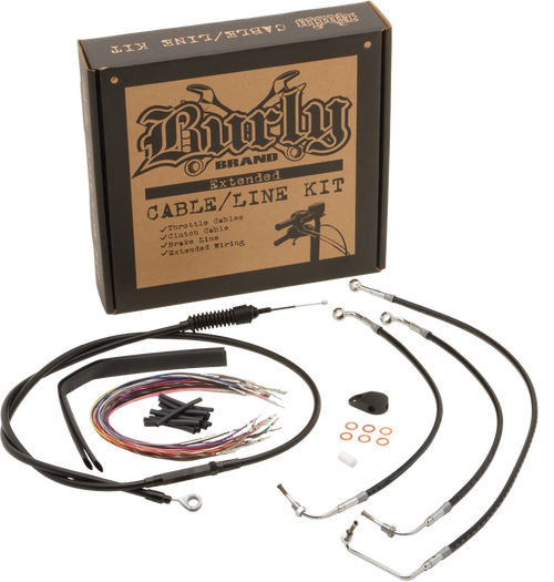 BURLY CONTROL KIT  14" T BARS BLACK NON-ABS