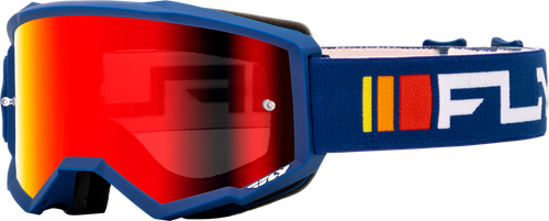 YOUTH ZONE GOGGLE NAVY/WHITE W/ RED MIRROR/SMOKE LENS