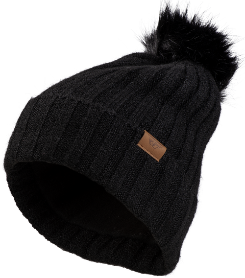 FLY WOMEN'S SNOW POM BEANIE BLACK