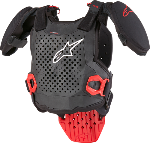 A-5 S YOUTH CHEST PROTECTOR BLACK/WHITE/RED SM/MD