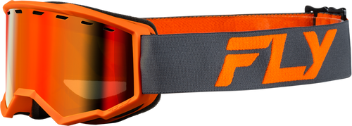 YTH FOCUS SNOW GOGGLE CHAR/ORG W/ RED MIRROR/AMBER LENS
