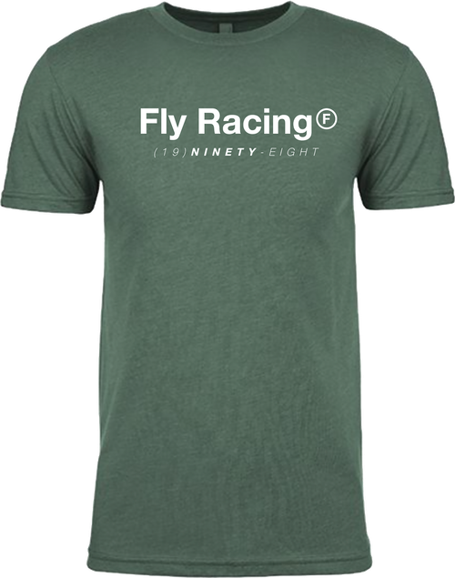 FLY TRADEMARK TEE FOREST GREEN HEATHER LG
