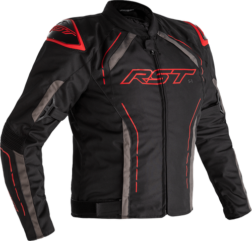 S1 CE JACKET BLACK/GREY/RED TEXTILE 2XL