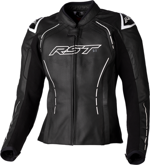 LADIES S1 CE JACKET BLACK/WHITE LEATHER 3XL