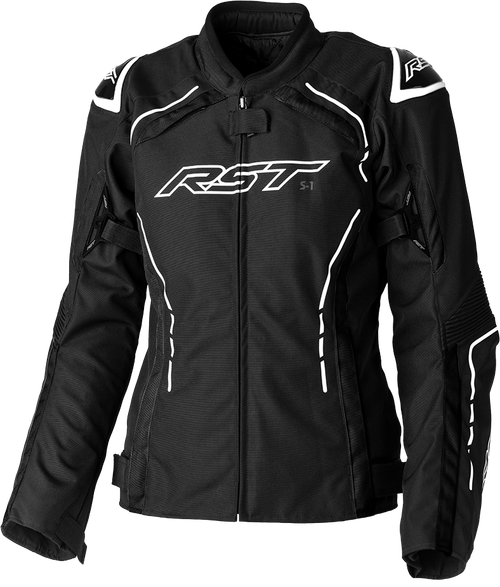 LADIES S1 CE JACKET BLACK/WHITE TEXTILE MD