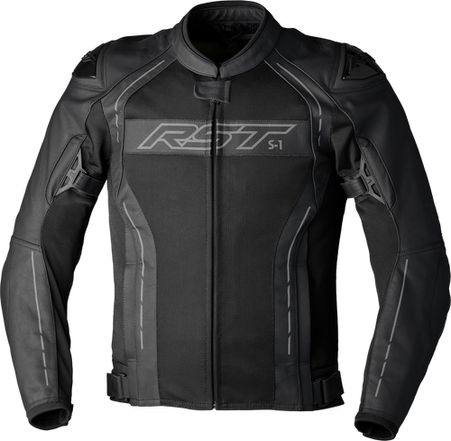 S1 MESH CE JACKET BLACK/BLACK LEATHER SM