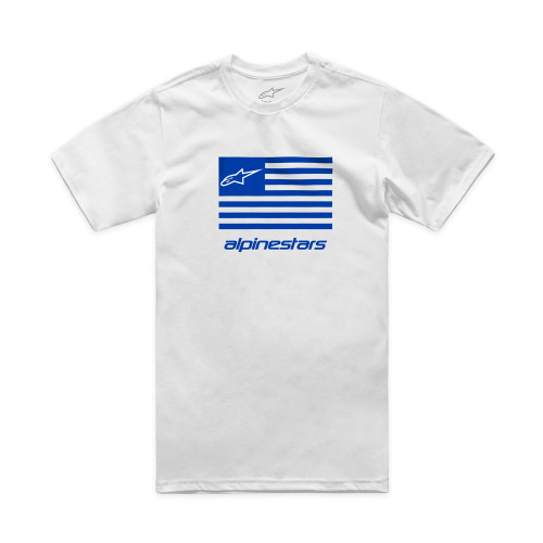 FLAG CSF TEE WHITE/BLUE SM