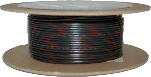 100' SPOOL 20-GAUGE WIRE (BLACK/RED STRIPE)