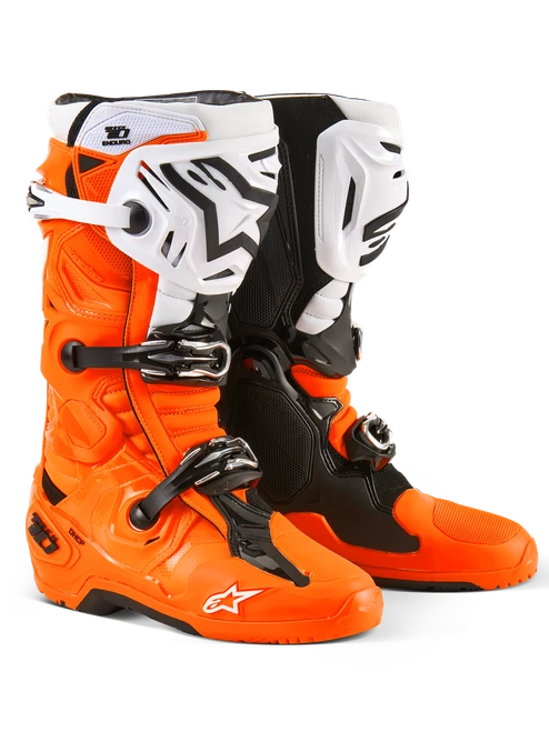 TECH 10 ENDURO BOOTS ORANGE FLUO/BLACK/WHITE 8