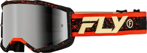 YTH ZONE GOGGLE BLK/RED/CREAM W/ SILVER MIRROR/SMOKE LENS