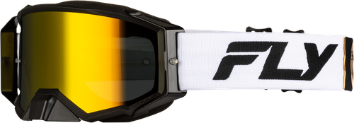 ZONE PRO GOGGLE WHITE/BLK/GOLD W/ GOLD MIRROR/SMOKE LENS