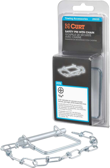 5/16" SAFETY PIN W/ 12" CHAIN 3" PIN LENGTH