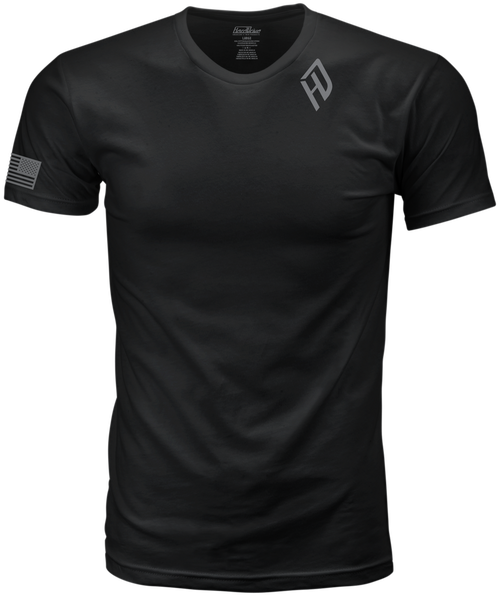 HARDDRIVE SHIELD TEE BLACK/WHITE LG