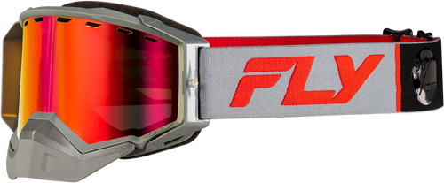 ZONE ELITE SNW GOGGLE GREY/RED W/RED MIR/PLRZD AMBER LENS