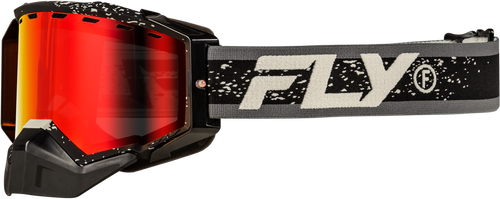 ZONE SNOW GOGGLE BLACK/GREY W/RED MIRROR/AMBER LENS