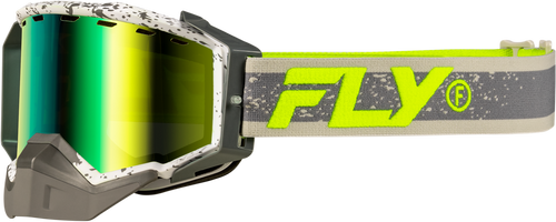 ZONE SNOW GOGGLE GRY/HI-VIS W/GREEN MIRROR/YELLOW LENS