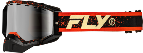 ZONE SNOW GOGGLE BLK/RED/CREAM W/RED MIRROR/AMBER LENS