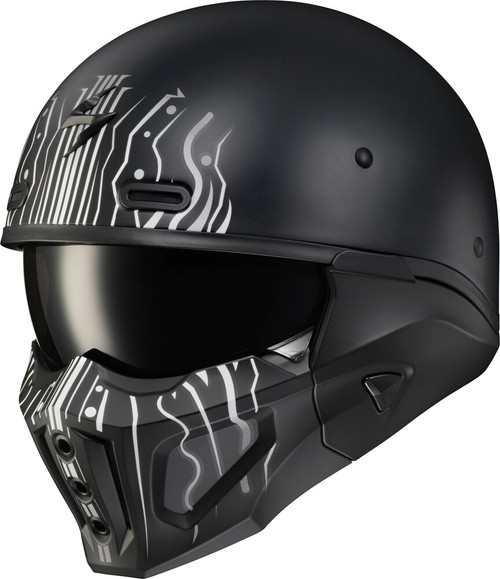 COVERT X OPEN-FACE HELMET TRIBE MATTE BLACK/WHITE SM