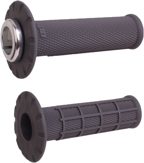 MICRO-X LOCK-ON GRIPS HALF-WAFFLE GRAPHITE/SILVER