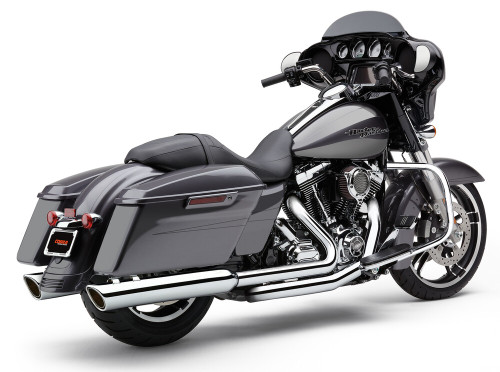 909-TWINS 4" SLIP-ONS CHROME FLH/FLT 95-16