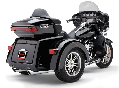 909-TWINS 4" SLIP-ONS CHROME TRI-GLIDE 09-25
