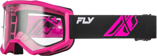 YOUTH FOCUS GOGGLE BLACK/PINK W/ CLEAR LENS