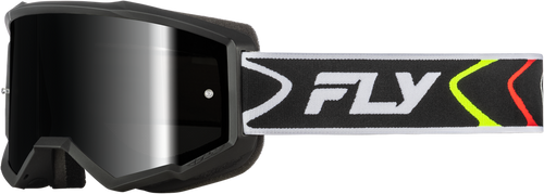 ZONE GOGGLE BLACK/WHITE W/BLACK MIRROR/SMOKE LENS