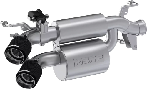 DUAL STACKED SLIP-ON SYSTEM W/ ACTIVE EXHAUST CF TIP