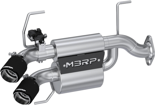 DUAL STACKED SLIP-ON SYSTEM W/ ACTIVE EXHAUST CF TIP