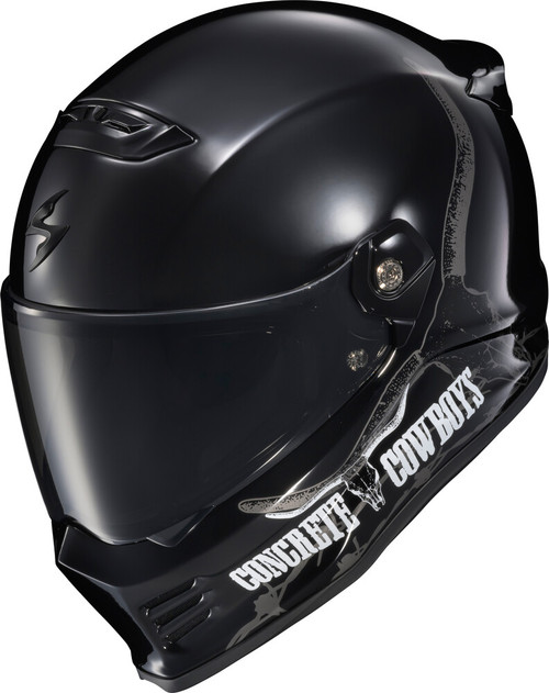 COVERT FX FULL FACE HELMET CONCRETE COWBOYS GLOSS BLK MD