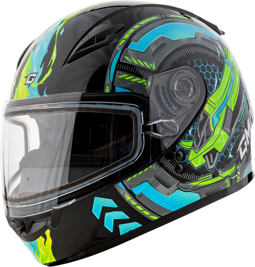 GM-49Y CHARGE SNOW HELMET BLACK/BLUE/GREEN YM