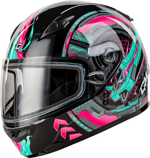 GM-49Y CHARGE SNOW HELMET BLACK/PINK/AQUA YM