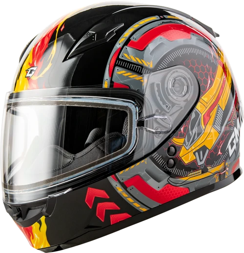 GM-49Y CHARGE SNOW HELMET BLACK/RED/YELLOW YM