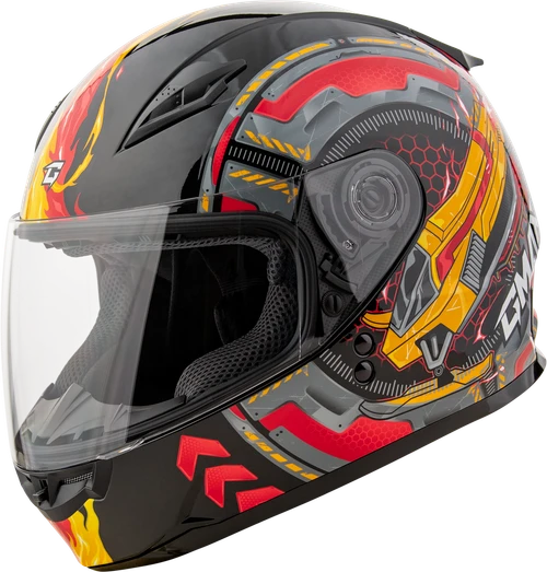 GM-49Y CHARGE HELMET BLACK/RED/YELLOW YS