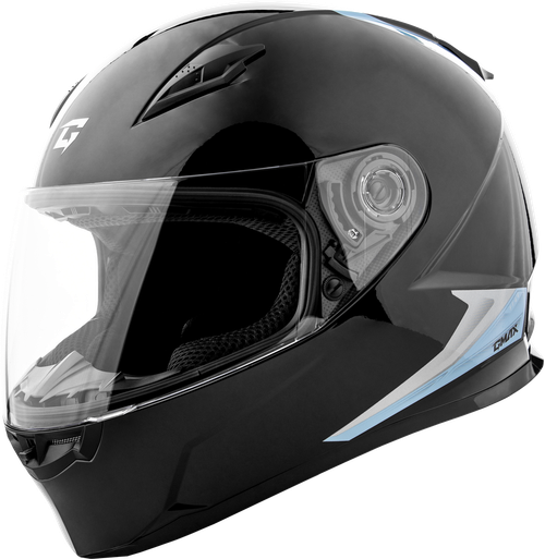 FF-49 SYTH HELMET BLACK/SILVER BLUE XL