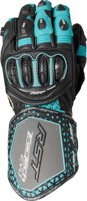 WOMENS TRACTECH EVO 4 CE GLOVE BLACK/AQUA/GREY LEATHER LG