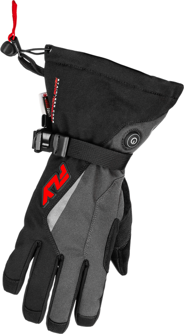 TITLE HEATED GAUNTLET GLOVES GREY/BLACK/RED XS