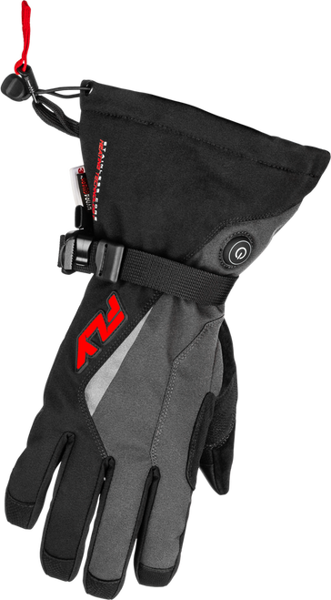 TITLE HEATED GAUNTLET GLOVES GREY/BLACK/RED SM