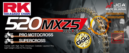 GB520MXZ5 DRIVE CHAIN GOLD 520 X 120
